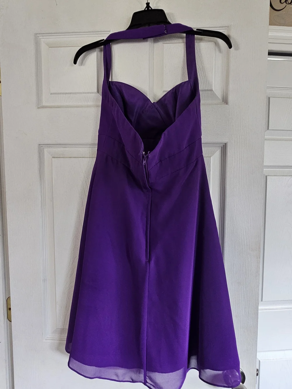 Alfred Angelo Purple Halter A-Line Dress 4 - Picture 3 of 4